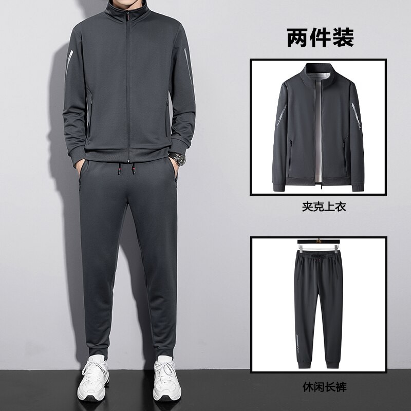 Men Autumn Spring Sportswear Set Brand Tracksuits Two Pieces Sets Hoodies+Pants Suit Men Outdoor Sports Jackets Clothes Homme