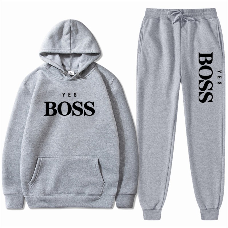 Men Sets Hip Hop Sportswear Plus Fleece 2023 New Spring Fashion 2 Pieces Suits Funny Letter Printed Casual Hoodies Sweatshirts
