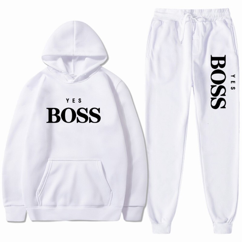 Men Sets Hip Hop Sportswear Plus Fleece 2023 New Spring Fashion 2 Pieces Suits Funny Letter Printed Casual Hoodies Sweatshirts
