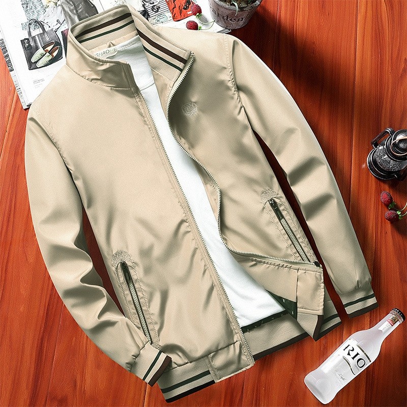 Autumn Mens Jackets Casual Men Windbreaker Coat Men's Fashion Stand Collar Baseball Jacket traf zara homme jaqueta masculina