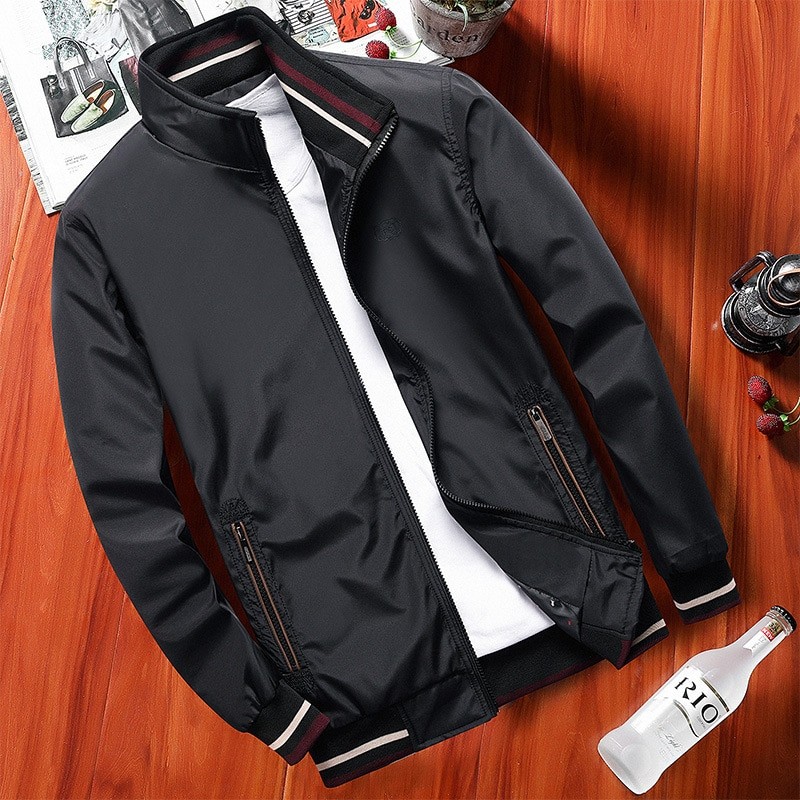 Autumn Mens Jackets Casual Men Windbreaker Coat Men's Fashion Stand Collar Baseball Jacket traf zara homme jaqueta masculina