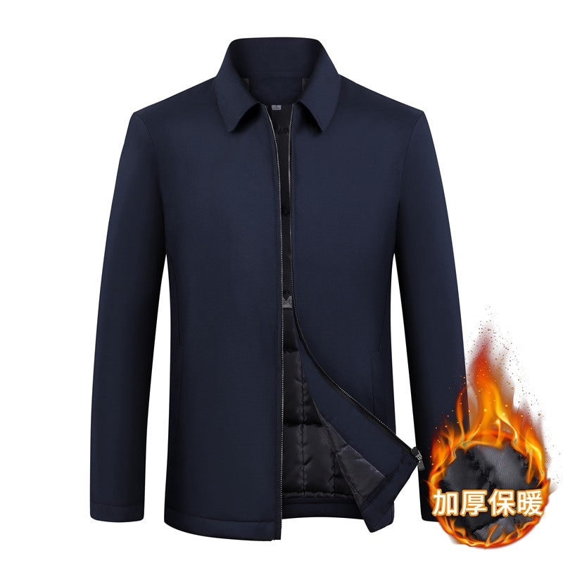 Men's Business Jacket Casual Turn down Collar Zipper Coats 2022 Simple Fashion Men clothes Office Outerwear Male Jackets Tops