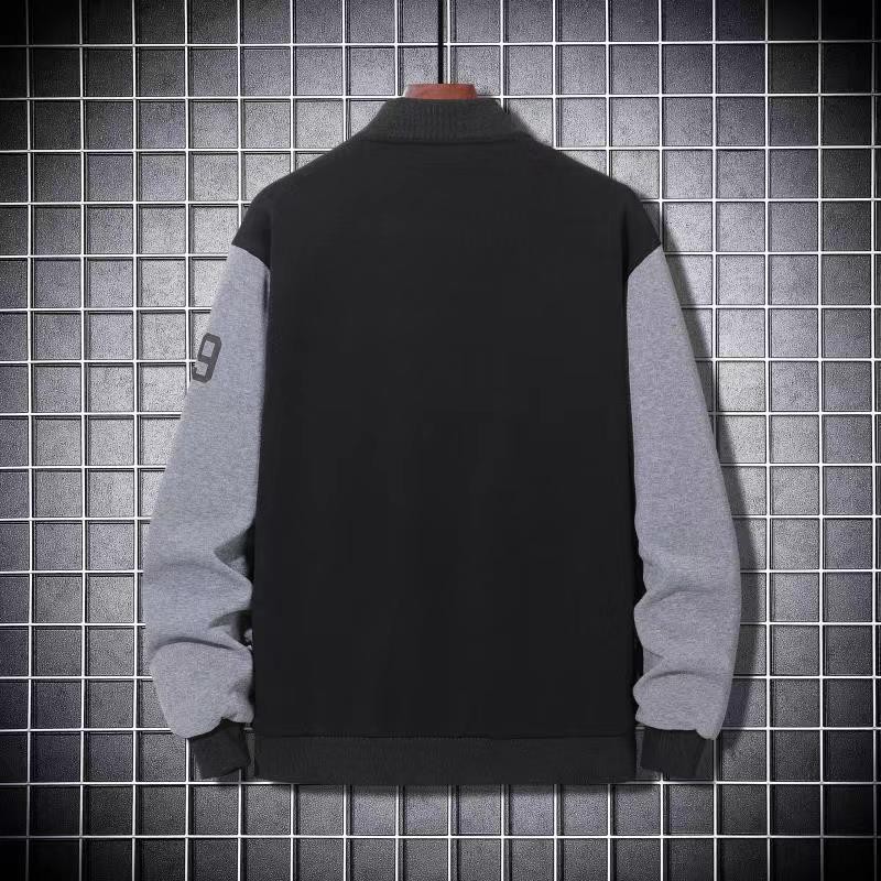 Men Slogan Graphic Colorblock Bomber Jacket Without Tee