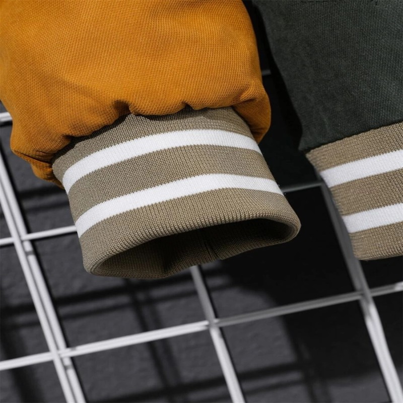 Men 1pc Letter Embroidery Colorblock Varsity Jacket