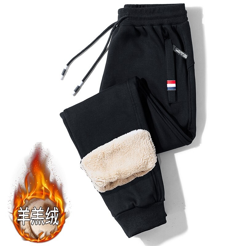 Men Warm Fleece Pants 2022 Winter Lambswool Thick Thermal Sweatpants Mens Trousers Brand High Quality Fashion Male Joggers M-5XL
