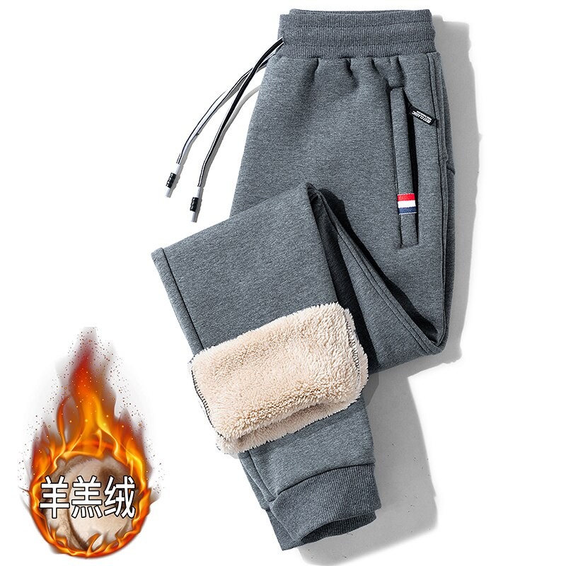 Men Warm Fleece Pants 2022 Winter Lambswool Thick Thermal Sweatpants Mens Trousers Brand High Quality Fashion Male Joggers M-5XL