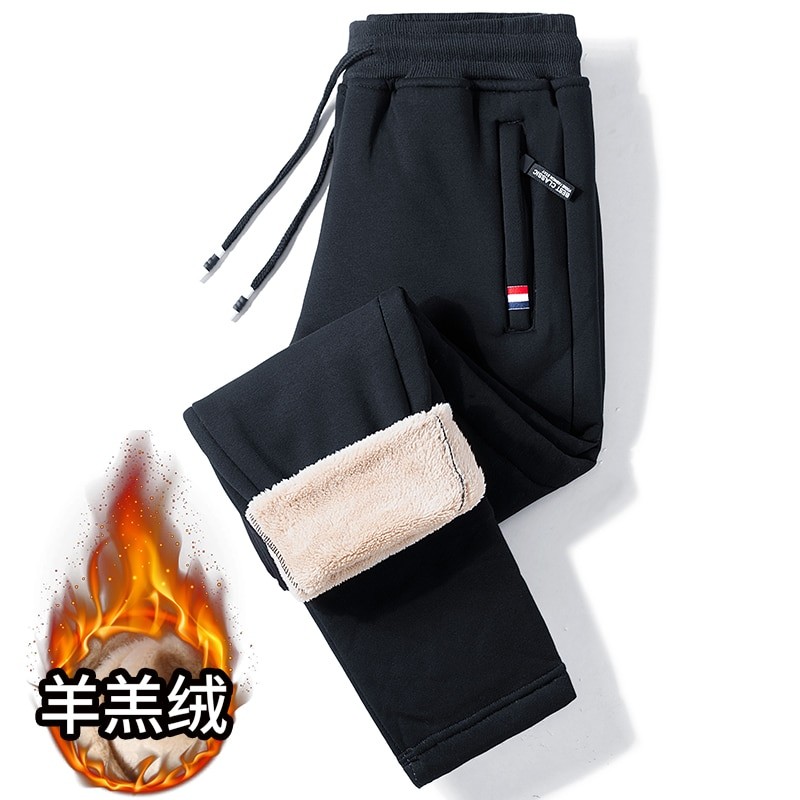 Men Warm Fleece Pants 2022 Winter Lambswool Thick Thermal Sweatpants Mens Trousers Brand High Quality Fashion Male Joggers M-5XL