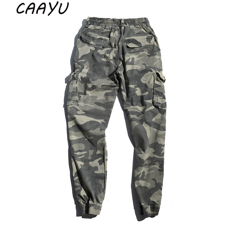 CAAYU Mens Cargo Pants Men 2022 Multi-pocket Male Hip Hop Japanese Streetwear Trousers Jogging Casual Camouflage Pants For Mens
