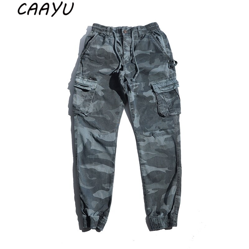 CAAYU Mens Cargo Pants Men 2022 Multi-pocket Male Hip Hop Japanese Streetwear Trousers Jogging Casual Camouflage Pants For Mens