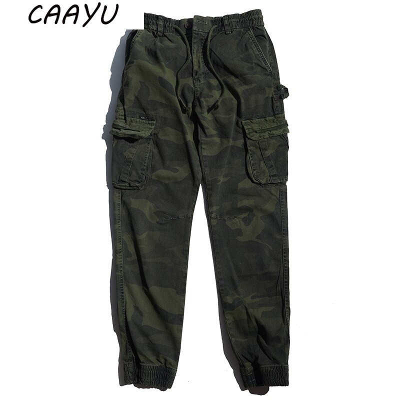 CAAYU Mens Cargo Pants Men 2022 Multi-pocket Male Hip Hop Japanese Streetwear Trousers Jogging Casual Camouflage Pants For Mens