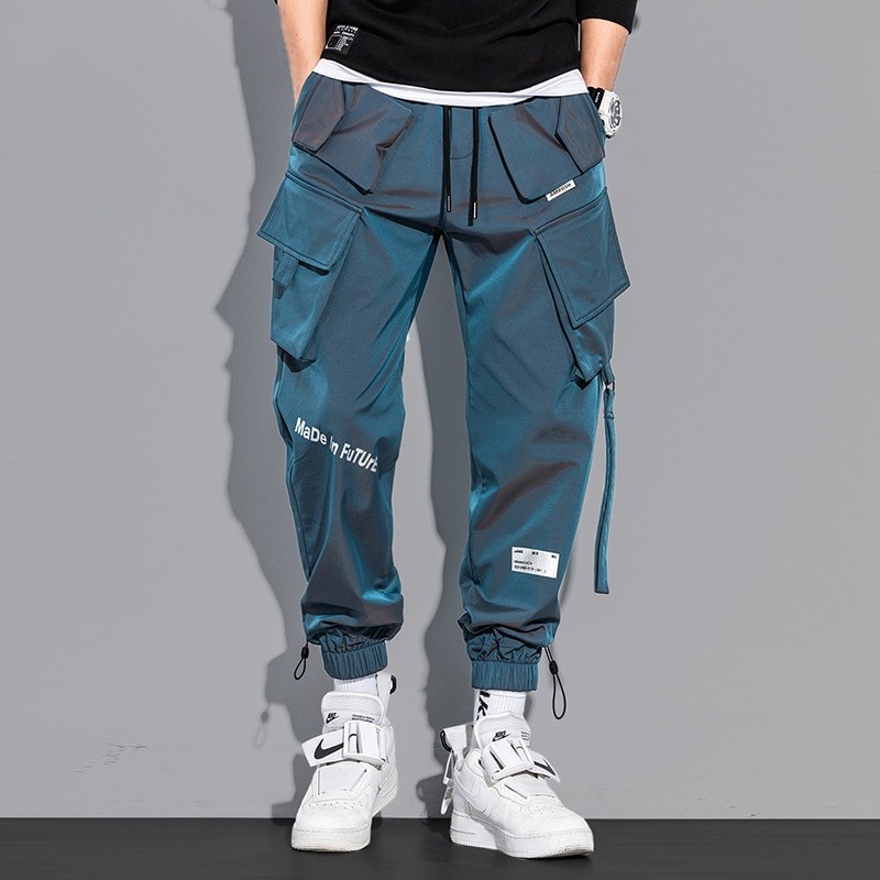 Harajuku Streetwear Pants Reflective Mens Sweatpants Men's Trousers Hip Hop Clothing Man Male Sports Clothes Joggers Jogging Gym