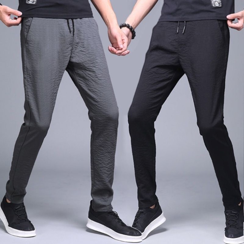 Summer Men's Casual Pants Informal Breathable Harajuku Sports Pants Drawstring Trousers Korean Fashion Large Size 4XL