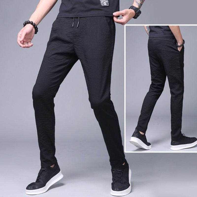 Summer Men's Casual Pants Informal Breathable Harajuku Sports Pants Drawstring Trousers Korean Fashion Large Size 4XL