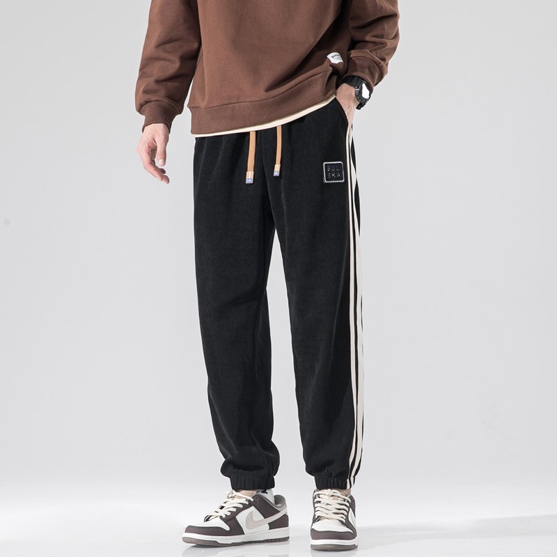 CAAYU Man 2022 Autumn Winter Corduroy Sweatpants Men Baggy Joggers Fashion Streetwear HipHop Casual Lambhair Pants Plus Size 4XL