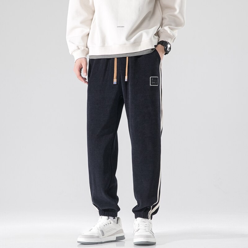CAAYU Man 2022 Autumn Winter Corduroy Sweatpants Men Baggy Joggers Fashion Streetwear HipHop Casual Lambhair Pants Plus Size 4XL
