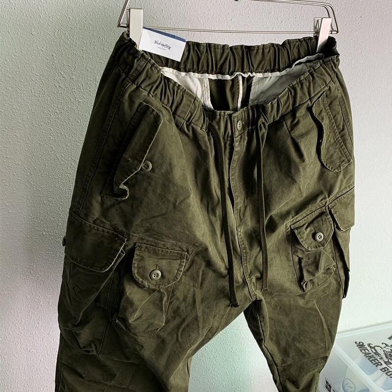 PFHQ 2023 Autumn Winter Fashion Loose Cargo Pants Design Military Industry Many Pockets Casual Overalls Trendy Jogger Trousers