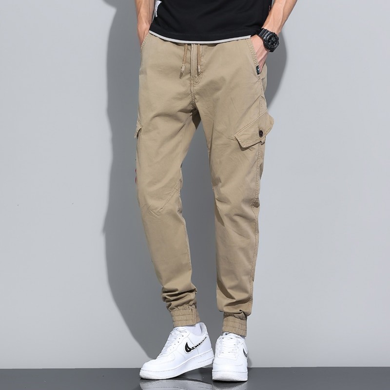 Men's Cargo Pants Cotton New Spring Summer Multi-Pockets Stretch Joggers Military Casual Tactical Trousers Size 29-36