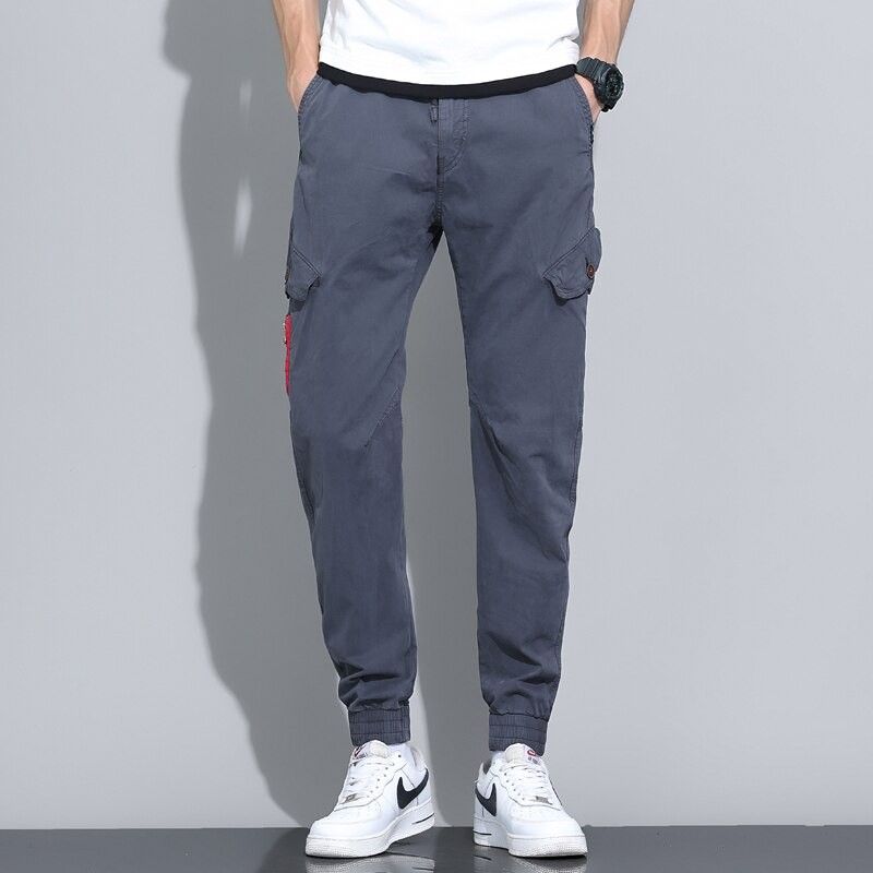 Men's Cargo Pants Cotton New Spring Summer Multi-Pockets Stretch Joggers Military Casual Tactical Trousers Size 29-36