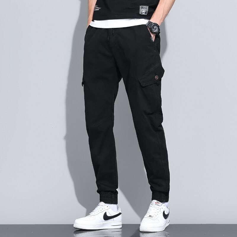 Men's Cargo Pants Cotton New Spring Summer Multi-Pockets Stretch Joggers Military Casual Tactical Trousers Size 29-36