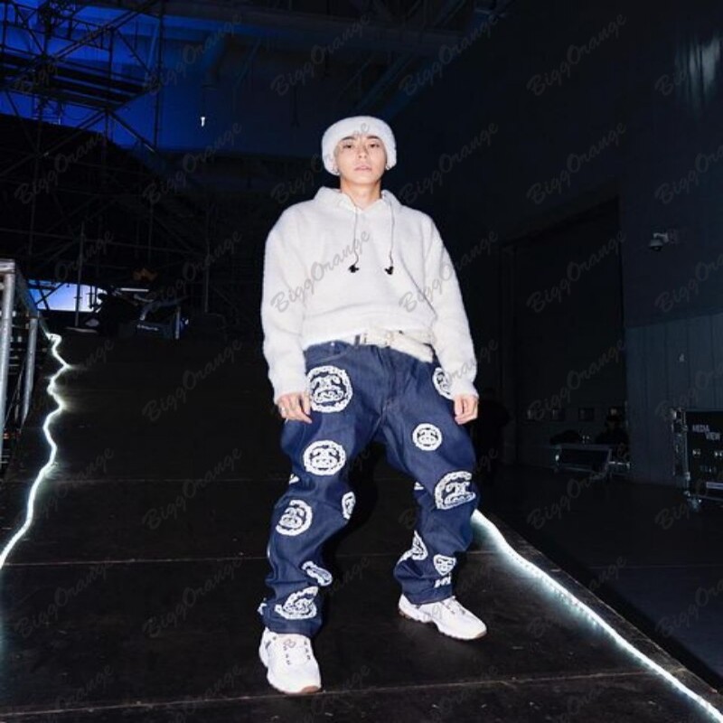 Four seasons comfortable clothing, streetwear, hip hop letter jeans, men's loose straight pants, teen couple ÃÂ´ÃÂ¶ÃÂ¸ÃÂ½Ã‘ÂÃ‘â€¹y2k clothes