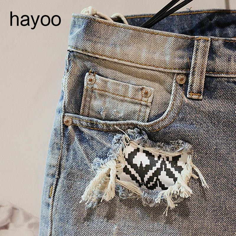 Men's Korean style ripped personalized inner lining washed denim shorts summer stitching five-point jeans