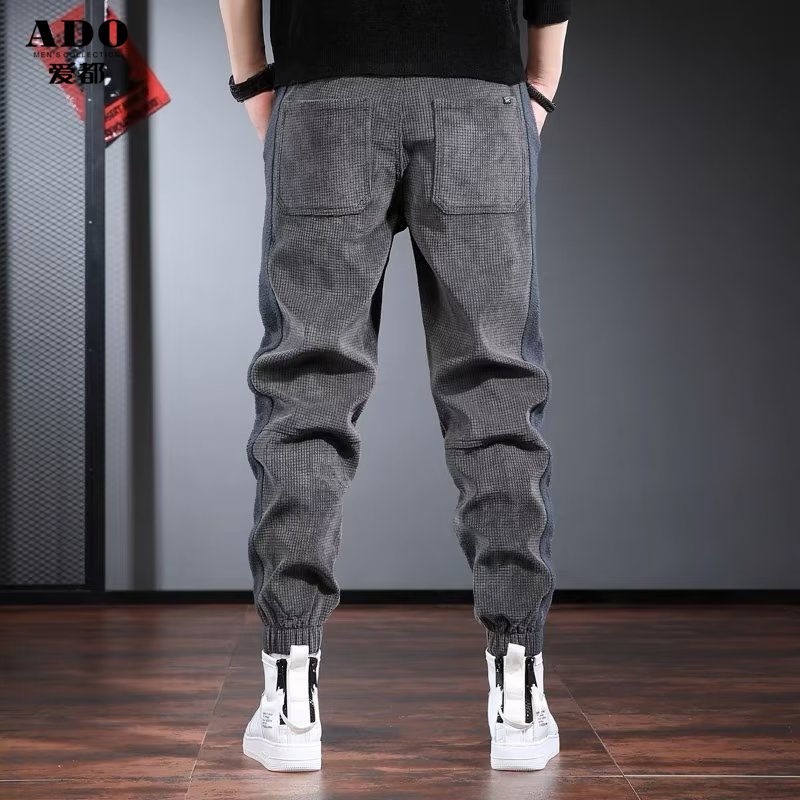 2023 Core Velvery Pants Male Spring Autumn New Loose Bouncing Big Sweet Pants Boys Sports Sports Casual Trunk Pants