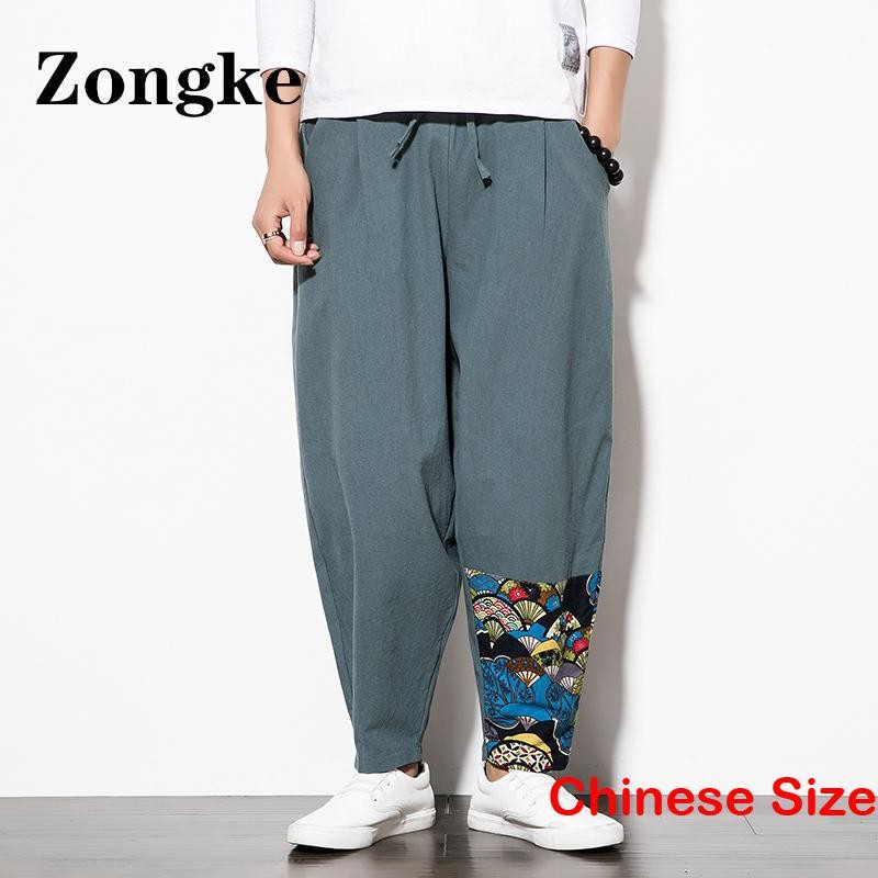 Zoneke Patchwork Casual Harem Pants Men Trousers Street Wear New In Pants For Mens Clothes Size 5XL 2023 Spring New Arrivals
