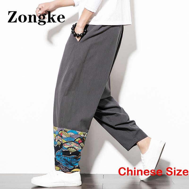 Zoneke Patchwork Casual Harem Pants Men Trousers Street Wear New In Pants For Mens Clothes Size 5XL 2023 Spring New Arrivals