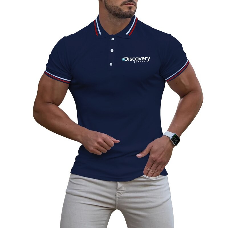 Men's Summer New Casual Short Sleeve Polo Shirt Men Lapel Slim Slim Fashion High Quality Polo Shirt Plus Size