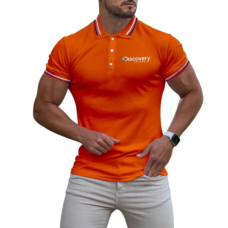 Men's Summer New Casual Short Sleeve Polo Shirt Men Lapel Slim Slim Fashion High Quality Polo Shirt Plus Size