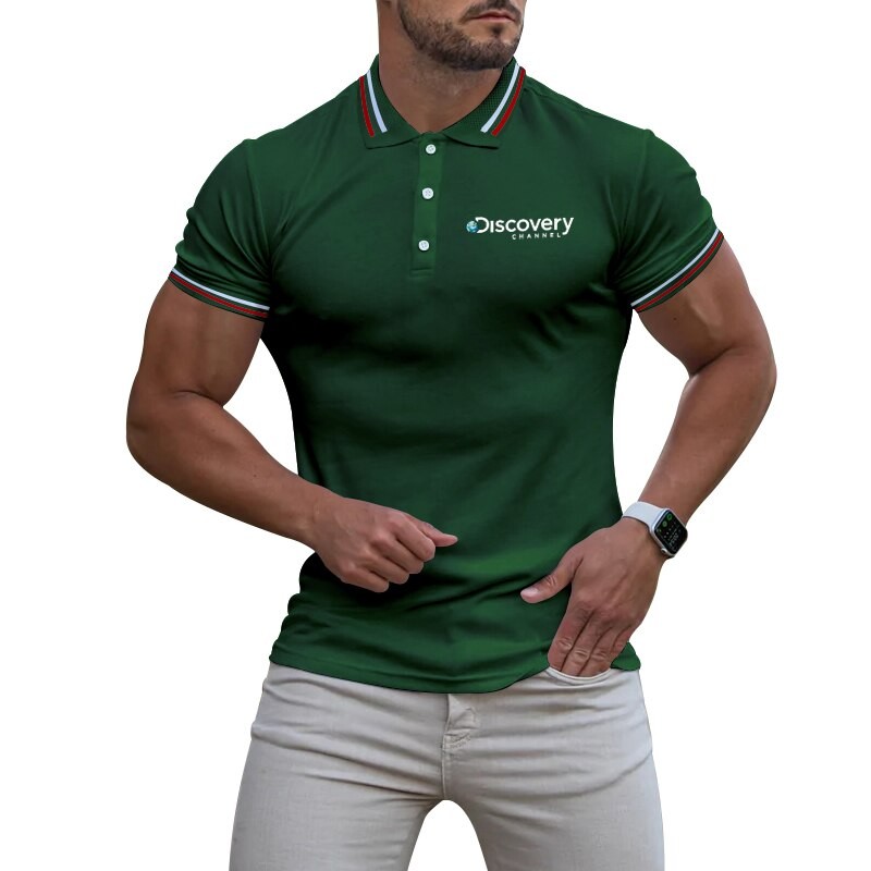 Men's Summer New Casual Short Sleeve Polo Shirt Men Lapel Slim Slim Fashion High Quality Polo Shirt Plus Size