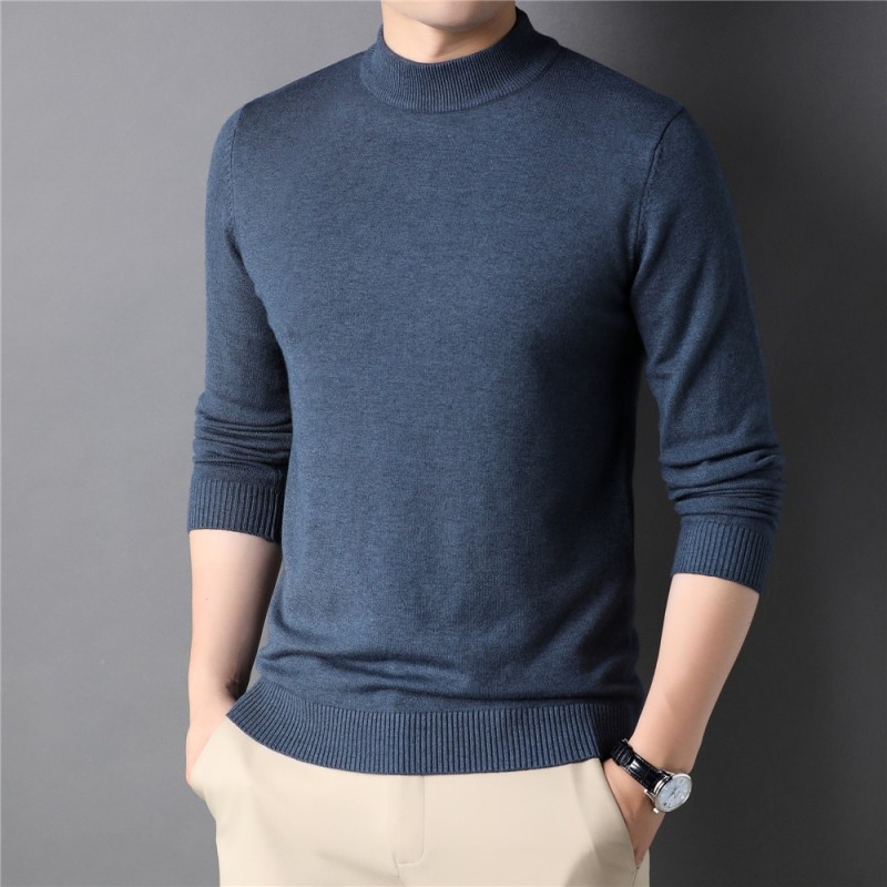 COODRONY Autumn Winter Sweater Men Thick Warm Mock Neck Pullover Pure Color Turtleneck Knitwear Mens Casual Brand Clothing Z1062