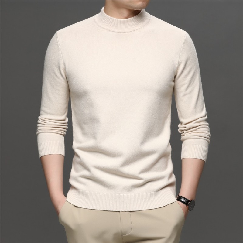 COODRONY Autumn Winter Sweater Men Thick Warm Mock Neck Pullover Pure Color Turtleneck Knitwear Mens Casual Brand Clothing Z1062