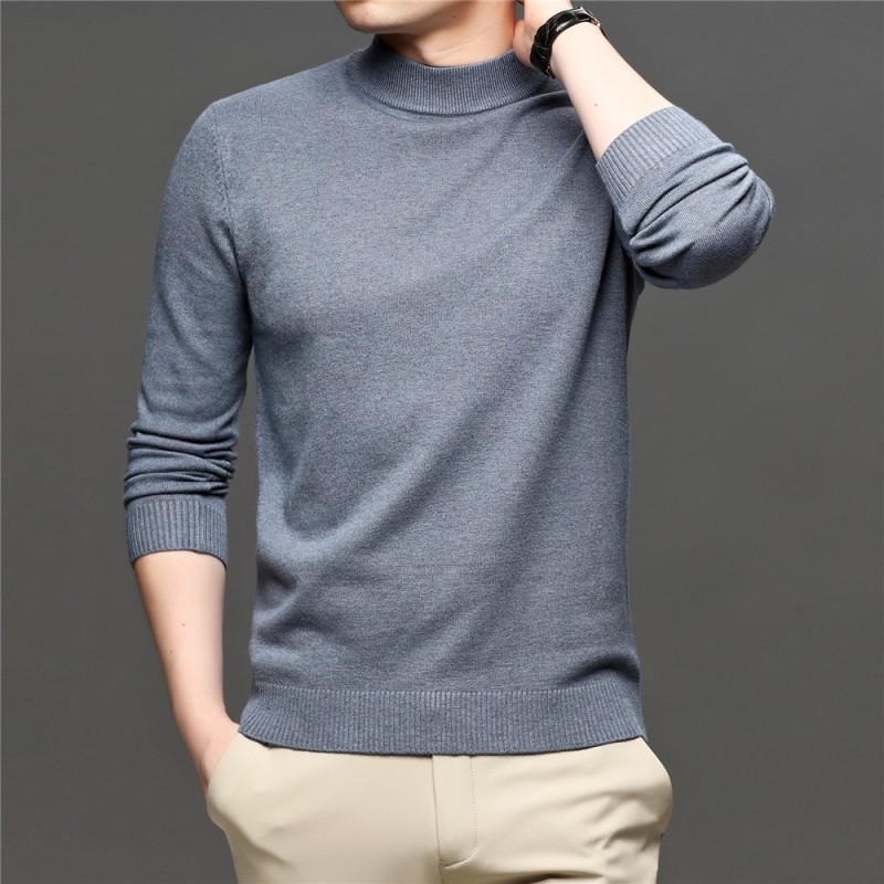 COODRONY Autumn Winter Sweater Men Thick Warm Mock Neck Pullover Pure Color Turtleneck Knitwear Mens Casual Brand Clothing Z1062