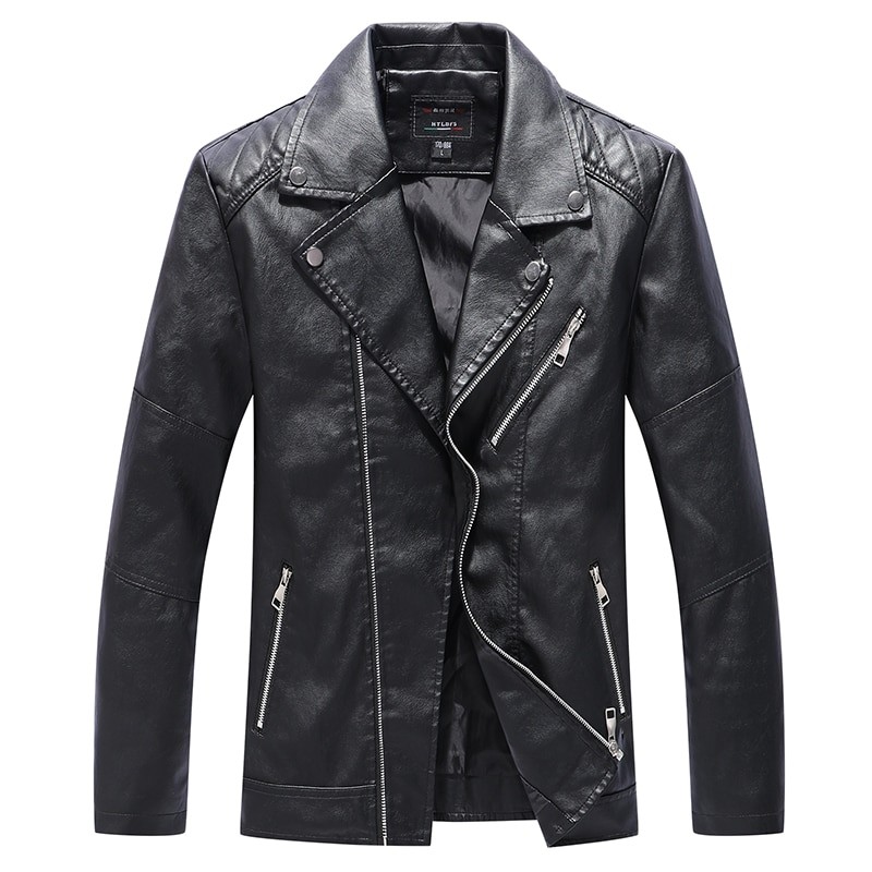 NEEDLESNOAH Mens Leather Jacket 2023 Spring Autumn New Style Men's Motorcycle Leather Multi-zipper PU Jacket Fashion Outwear
