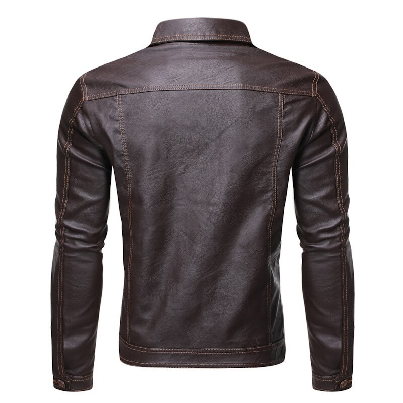 PFHQ 2023 Spring Trendy Elegant Men's Motorcycles Leather Jackets Fashion High Quality Lapel Coat Clothes Free Shipping Design