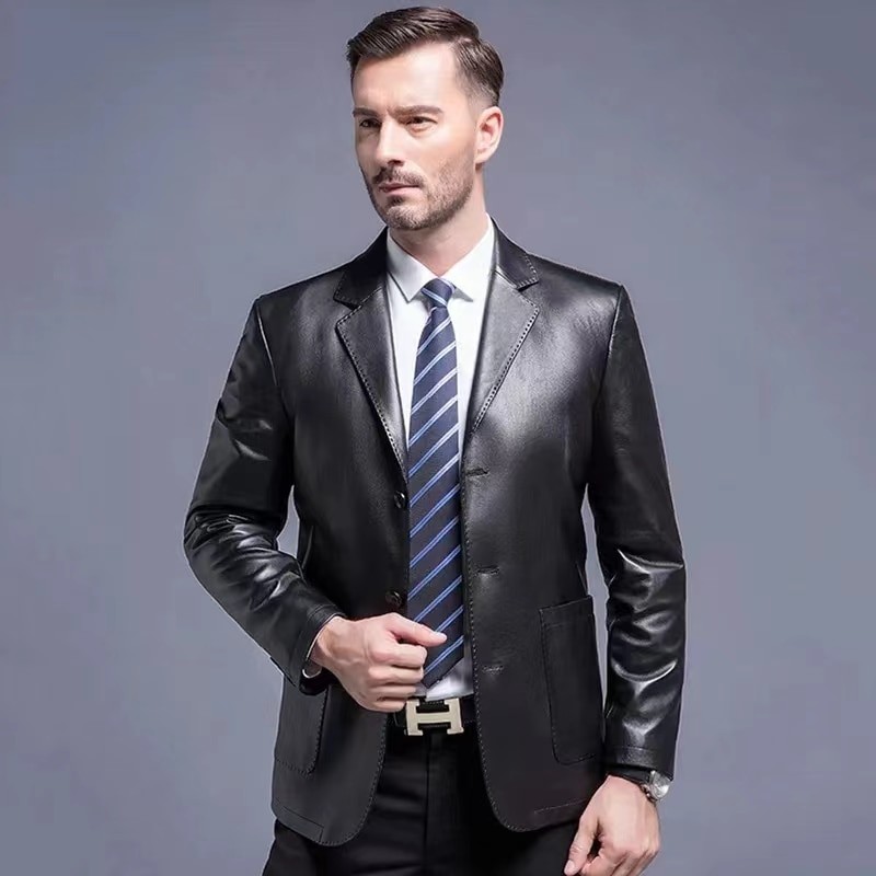 2023 New Leather Jacket Men Autumn Winter Casual Mens Jackets Solid Clothes Soft Motorcycle Outerwear Jaqueta Masculinas M-3Xl