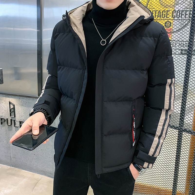 Men 2023 New Parka Winter Warm Jackets Coat High Quality Overcoart Puffer Thick Hats Fashion Loose Solid Color Jacket Clothes