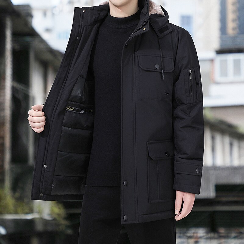 Men Winter Jacket Thicken Fleece Jackets Mens Windbreaker Parkas Coats Detachable Hoodies Cotton-padded Male Clothing Size L-4XL