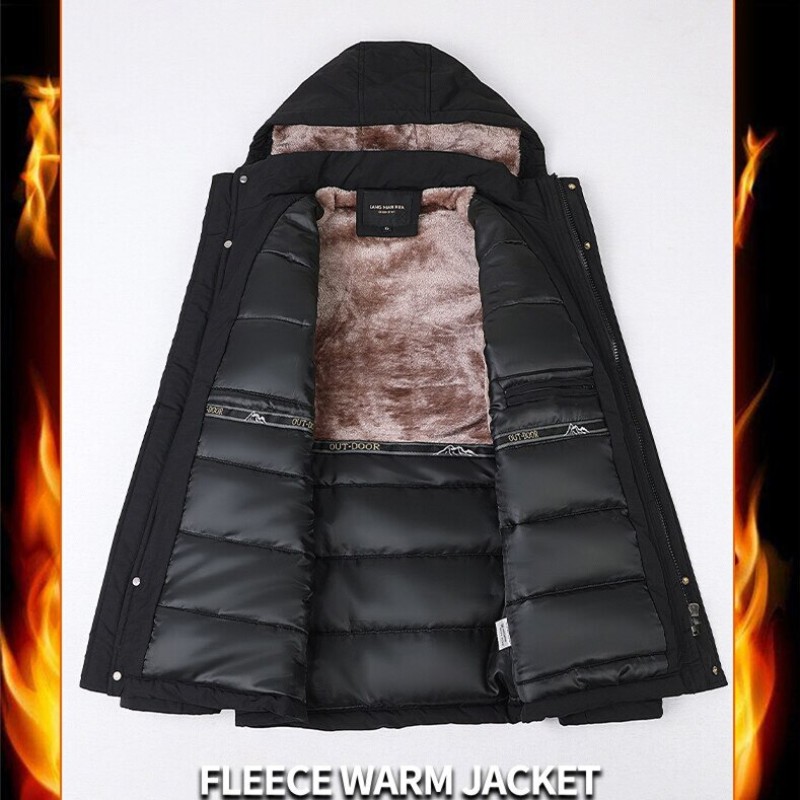 Men Winter Jacket Thicken Fleece Jackets Mens Windbreaker Parkas Coats Detachable Hoodies Cotton-padded Male Clothing Size L-4XL