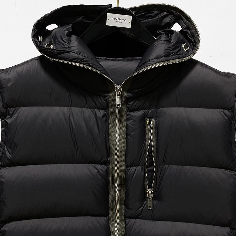 2023 Rick Men Masked Zipper Winter Warm Owens Sleeveless White Goose Down Jackets