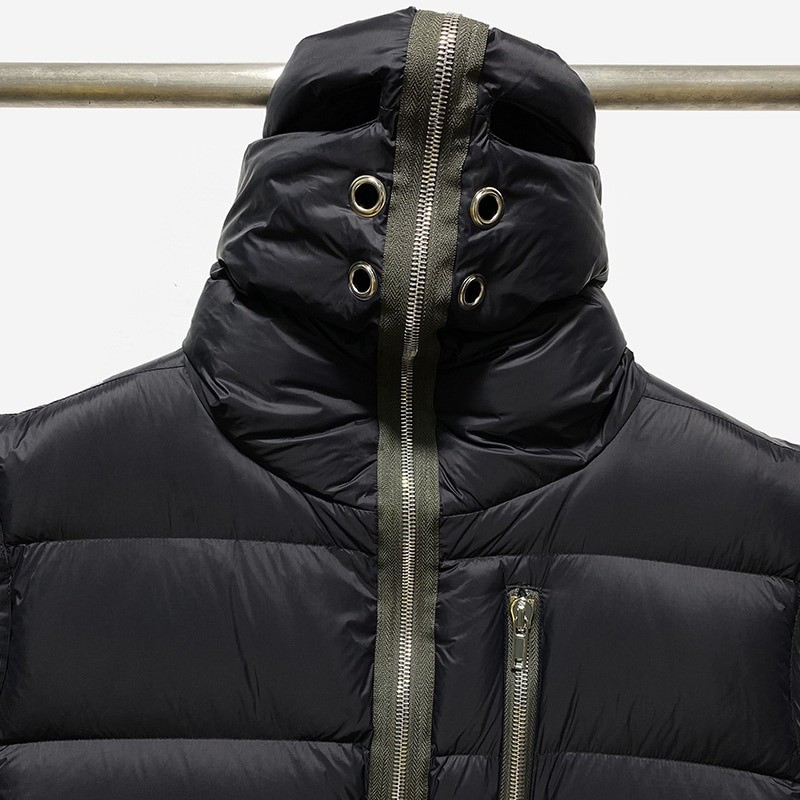 2023 Rick Men Masked Zipper Winter Warm Owens Sleeveless White Goose Down Jackets