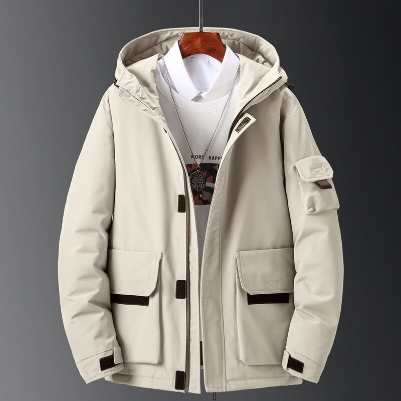 Men's Casual Windproof Down Coats Male Outdoor Hooded Thicken Warm Jacket Man Winter Waterproof Outfits White Duck Down Jackets