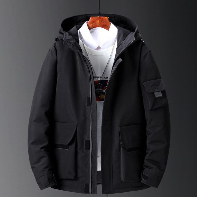 Men's Casual Windproof Down Coats Male Outdoor Hooded Thicken Warm Jacket Man Winter Waterproof Outfits White Duck Down Jackets