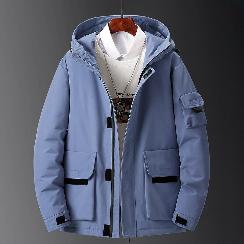 Men's Casual Windproof Down Coats Male Outdoor Hooded Thicken Warm Jacket Man Winter Waterproof Outfits White Duck Down Jackets