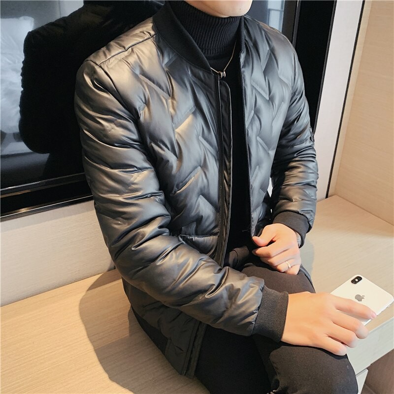 Plus Size 4XL-M Thin Autumn Winter 80% White Duck Down Jacket Men Clothing Simple Stand Collar Slim Fit Casual Doudoune Homme