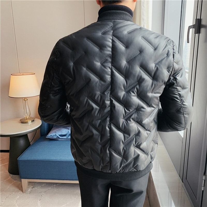 Plus Size 4XL-M Thin Autumn Winter 80% White Duck Down Jacket Men Clothing Simple Stand Collar Slim Fit Casual Doudoune Homme