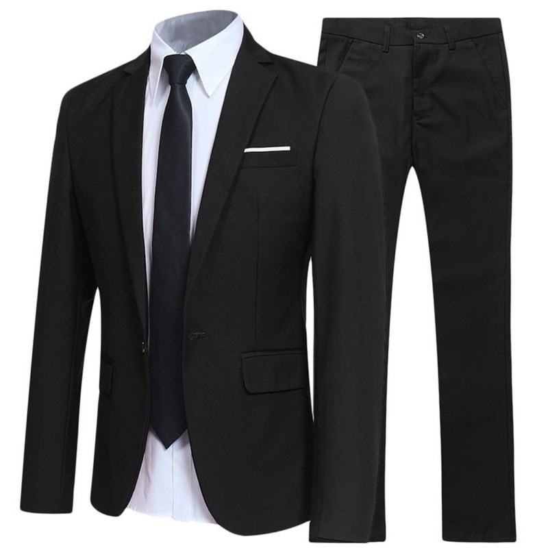 Men Blazers Sets 2 Pieces Wedding Elegant Formal 3 Suits Full Business Korean 2023 Pants Blue Coats Jackets Luxury Free Shipping