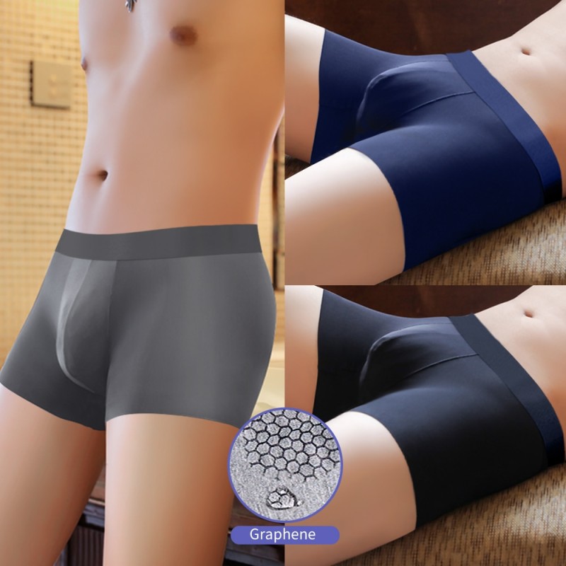 Brand Underwear Men Boxer Men's Panties Graphene 3A Grade Antibacterial Pure Breathable Boxershorts Calzoncillos Calecon Homme