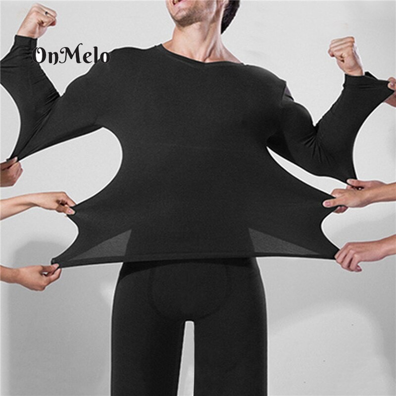 OnMelo Thermal Underwear Men Warm Intimates Slim Body Seamless Autumn Winter High Elasticity Thermal Underwear Set Men Clothing